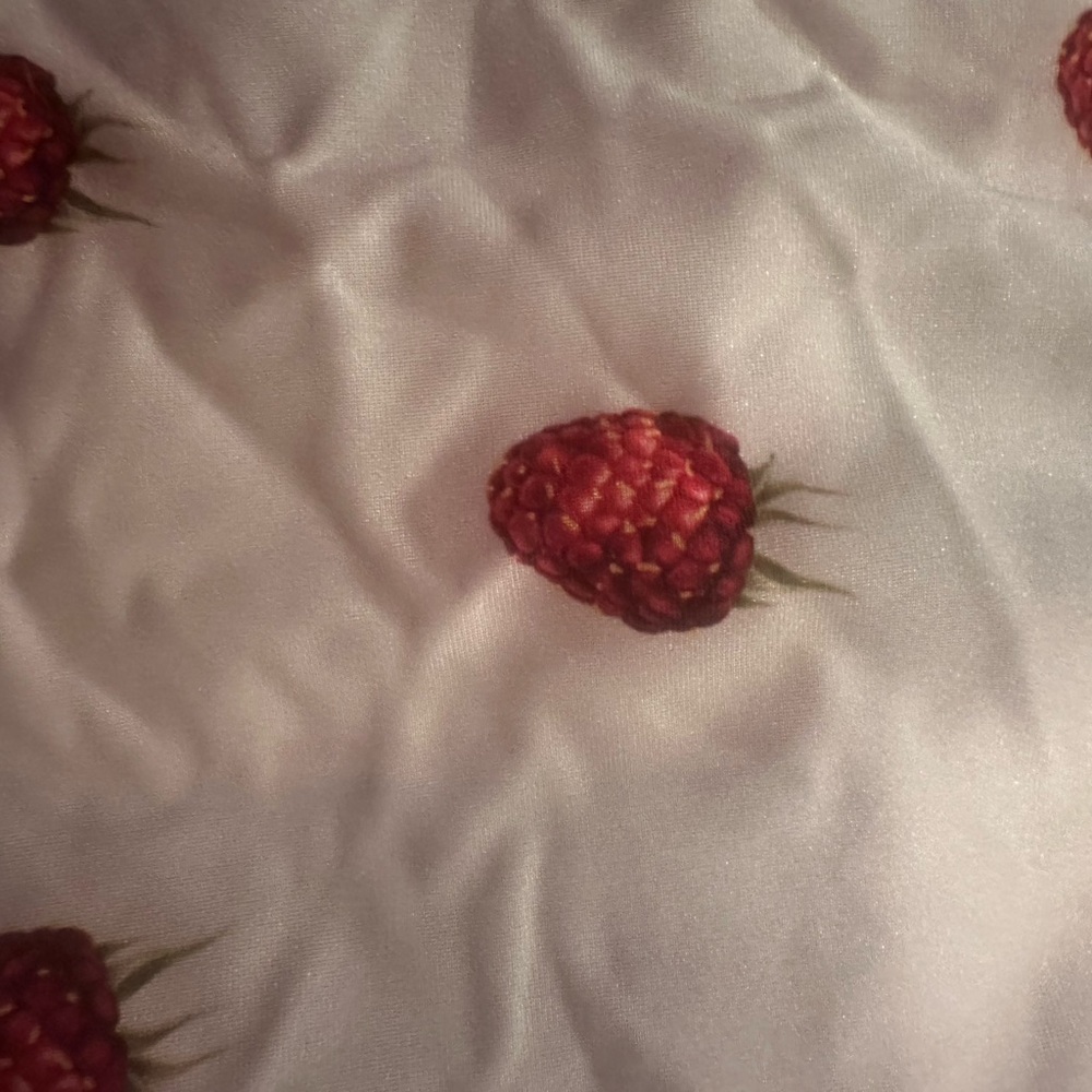 Revolve Fiorucci Milano White and Red Strawberry Raspberry Print Bustier Top NWT - Picture 6 of 11